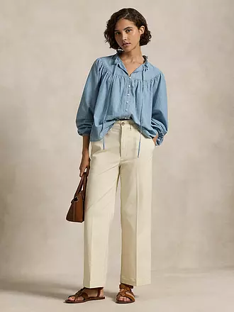 POLO RALPH LAUREN | Bluse
Produktname: Bluse
Marke: POLO RALPH LAUREN
Farbe: blau
Kategorien: Mode,Damen

Ärmellänge: Langarm
Material: Baumwolle
Kragenform: Stehkragen
Musterung: Unifarben
Passform (Oberbekleidung): Regular
Stil: Casual
Details: Raffung,Rüschen | 